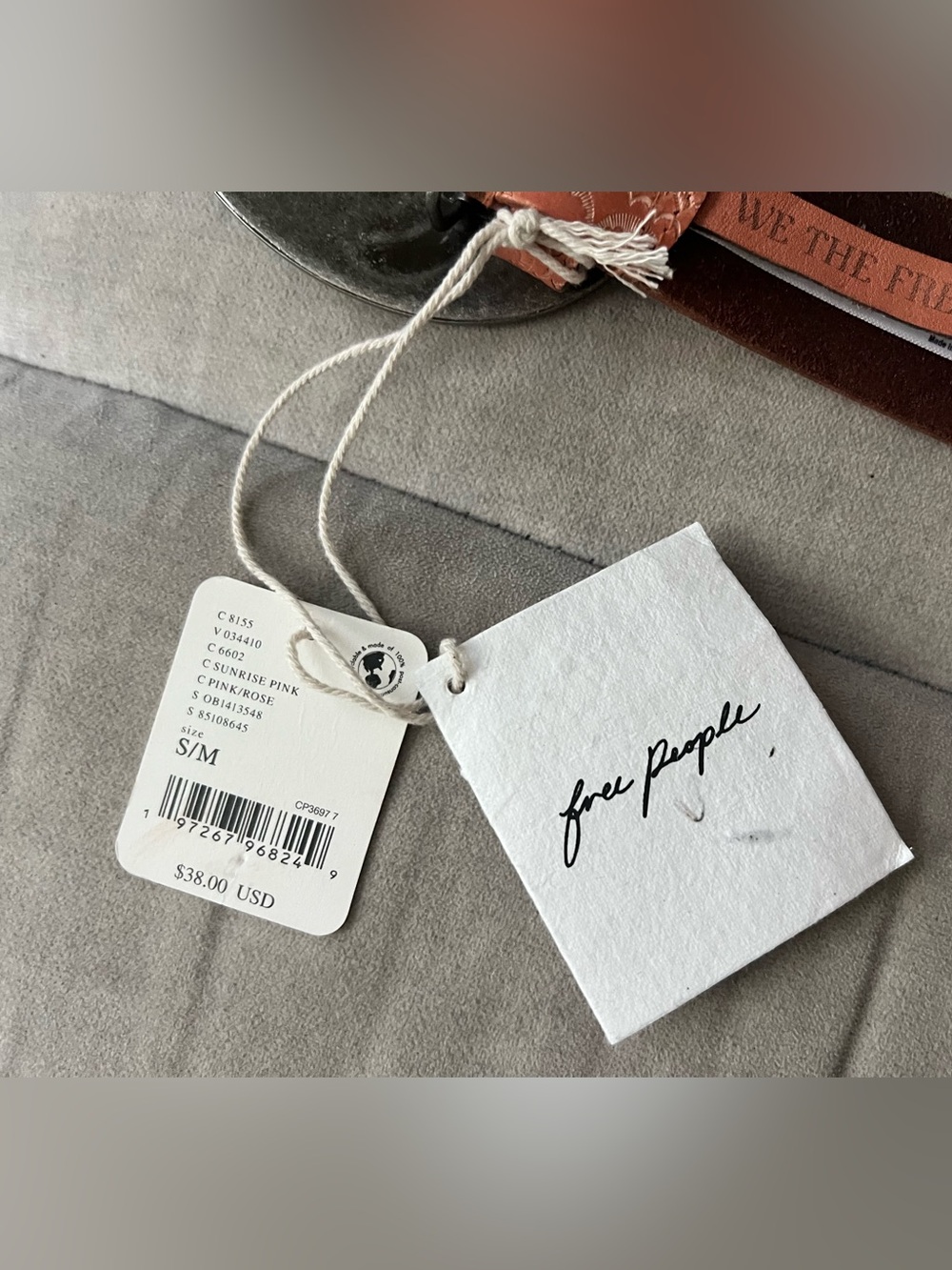 Free People Duke Concho Belt in Peachie Pie Size S/M NWT - Picture 5 of 8